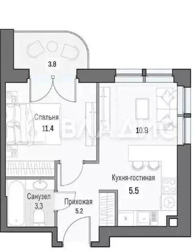 1-комнатная квартира: Москва, улица Академика Королёва, 21 (39.8 м) - Фото 1