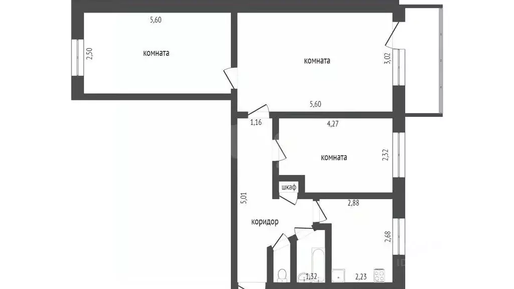 3-к кв. Севастополь ул. Глухова, 5 (51.3 м) - Фото 2