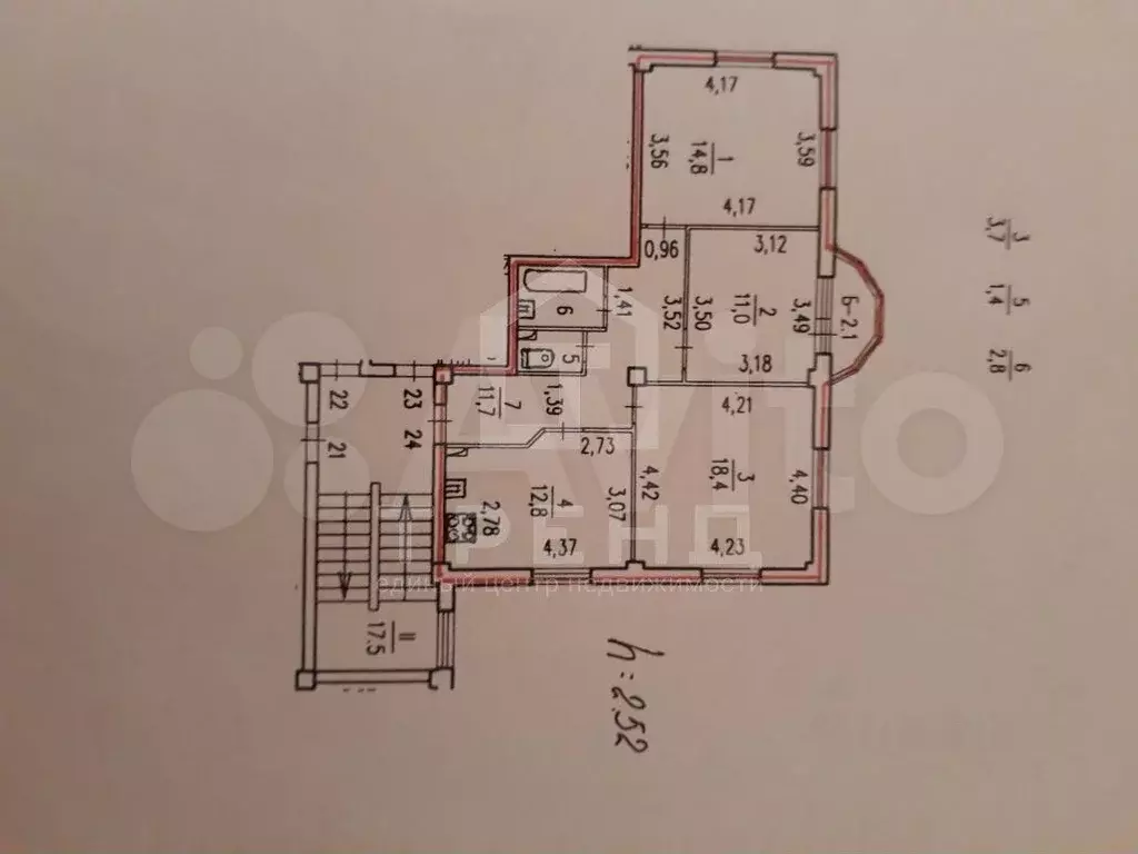 3-к. квартира, 73 м, 2/4 эт. - Фото 0