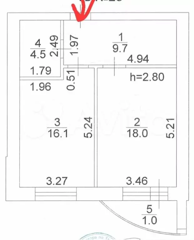 1-к. квартира, 48 м, 3/5 эт. - Фото 0