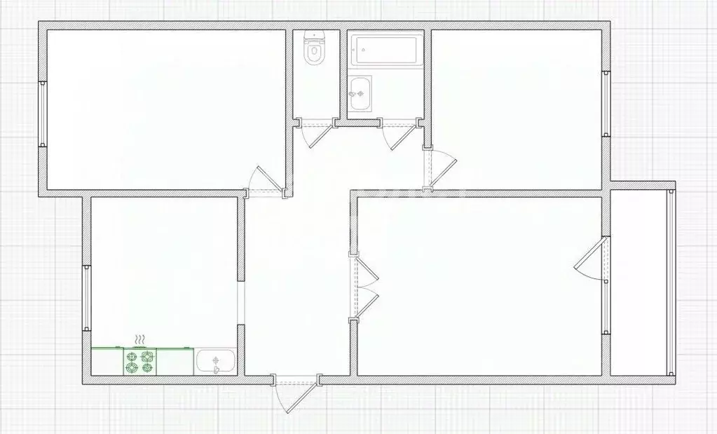 3-к кв. Омская область, Омск ул. 20 лет РККА, 13к2 (72.0 м) - Фото 2