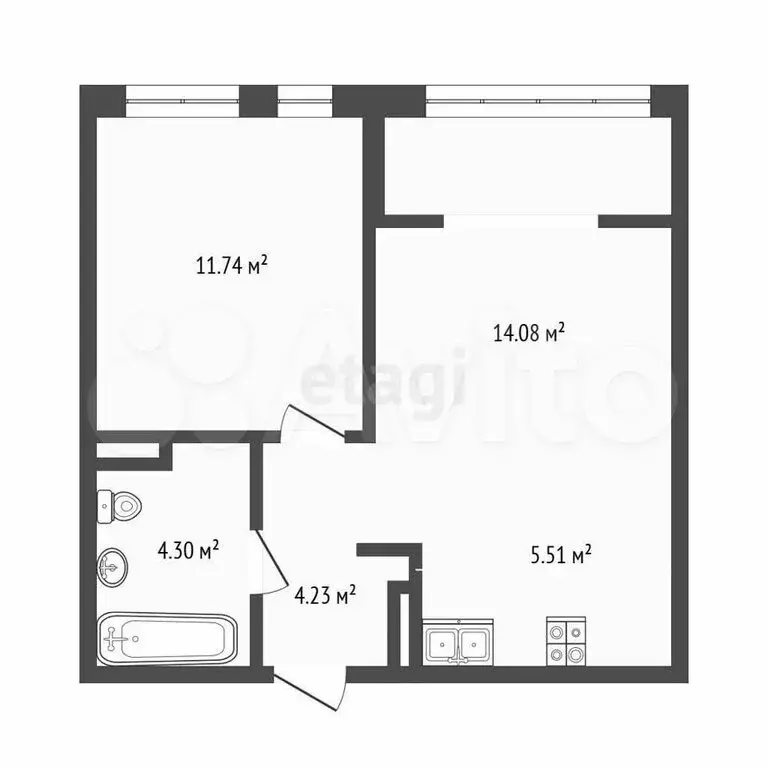 1-комнатная квартира: Тюмень, улица Тимофея Чаркова, 91 (40 м) - Фото 2