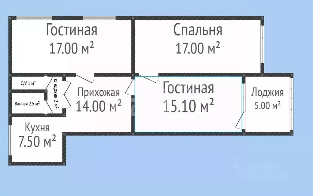 3-к кв. Дагестан, Махачкала просп. Амет-Хана Султана, 19Ак3 (81.0 м) - Фото 2