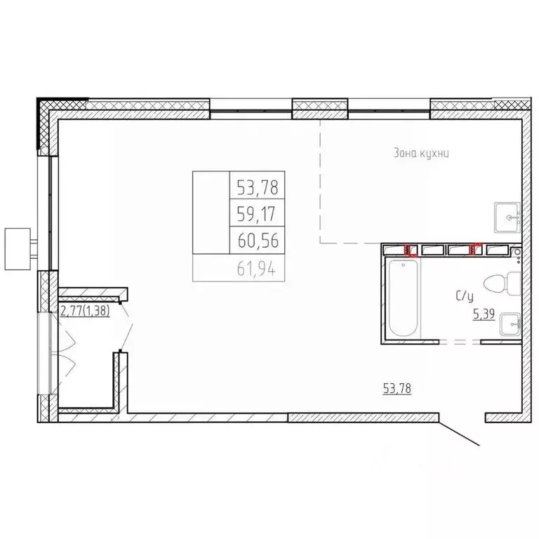 2-к кв. Приморский край, Владивосток Посейдония жилой комплекс, 6 ... - Фото 1