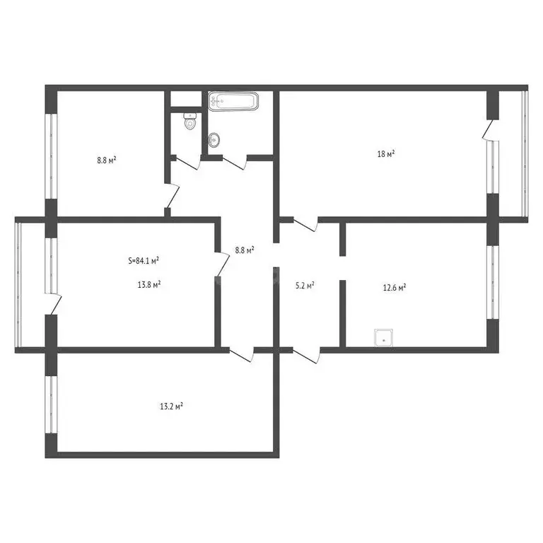 4-комнатная квартира: Бийск, улица Александра Можайского, 7 (84.1 м) - Фото 1
