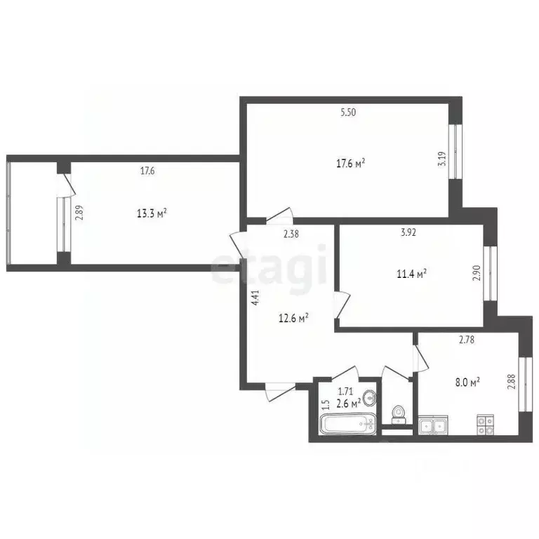 3-к кв. Ямало-Ненецкий АО, Новый Уренгой Мирный мкр, 1/4 (66.5 м) - Фото 2