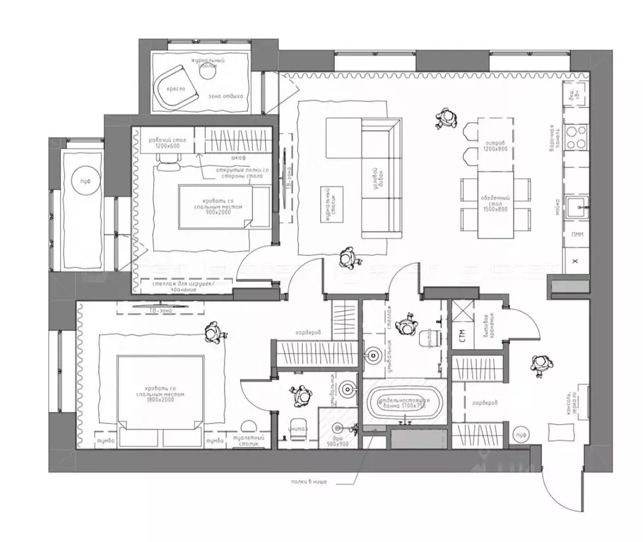 3-к кв. Татарстан, Казань ул. Калинина, 60 (88.5 м) - Фото 2