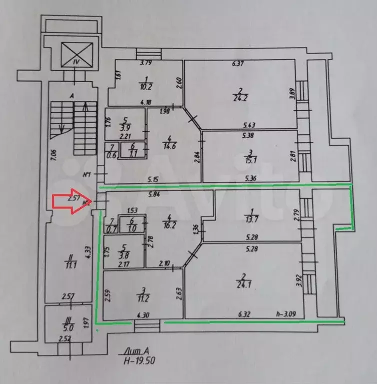 2-к. квартира, 71,5 м, 1/6 эт. - Фото 0