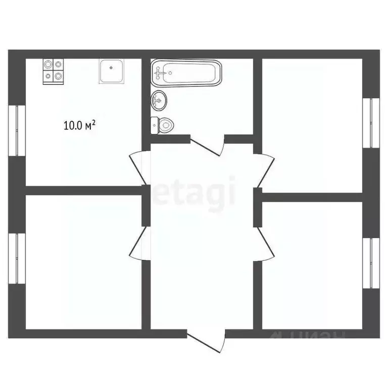 3-к кв. Тюменская область, Тюменский район, с. Горьковка Школьная ул., ... - Фото 0