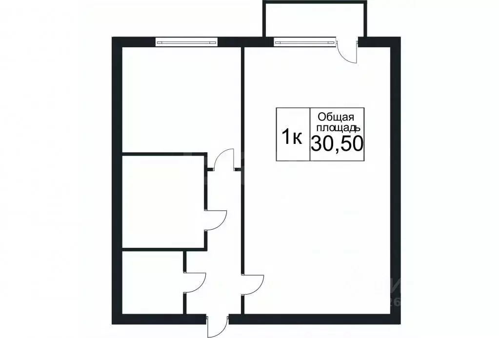 1-к кв. Кемеровская область, Новокузнецк ул. Тореза, 76 (30.5 м) - Фото 2