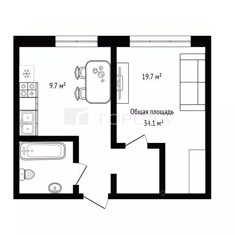 1-к кв. Новосибирская область, Новосибирск ул. Сибиряков-Гвардейцев, ... - Фото 1