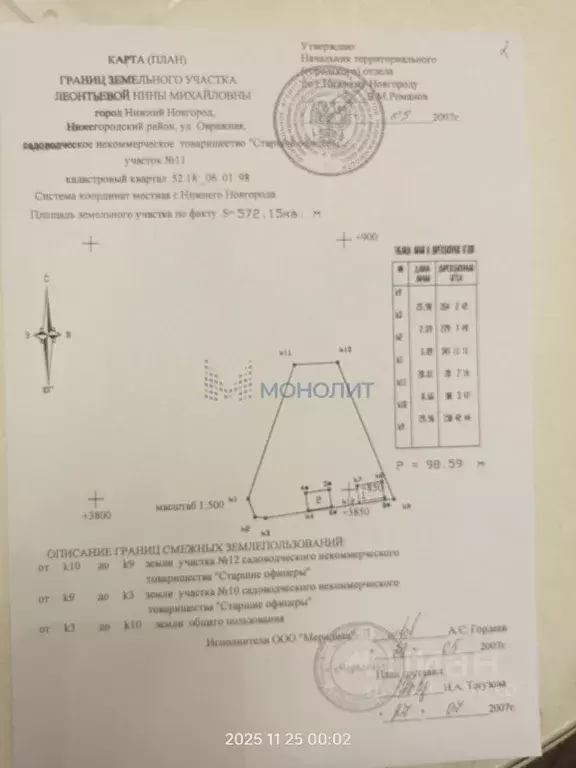 Участок в Нижегородская область, Нижний Новгород Старшие Офицеры СНТ, ... - Фото 1