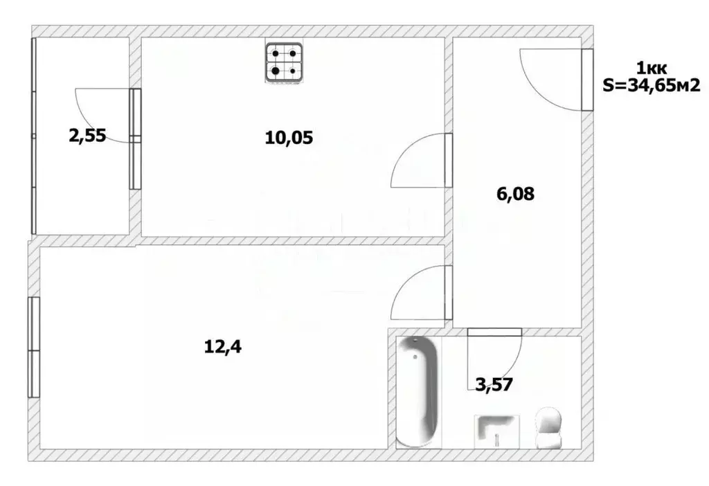 1-к кв. Калининградская область, Калининград ул. Героя России ... - Фото 1