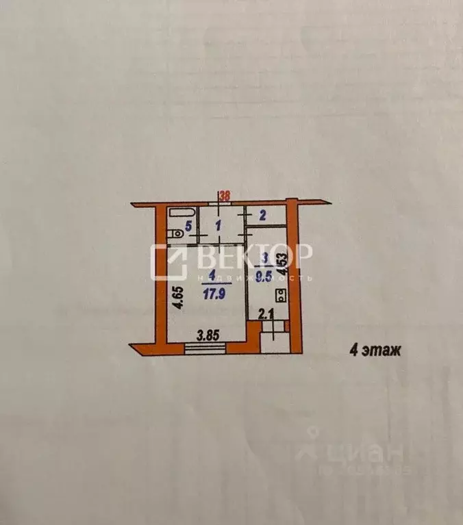 1-к кв. Ивановская область, Иваново Пролетарская ул., 8 (35.8 м) - Фото 1