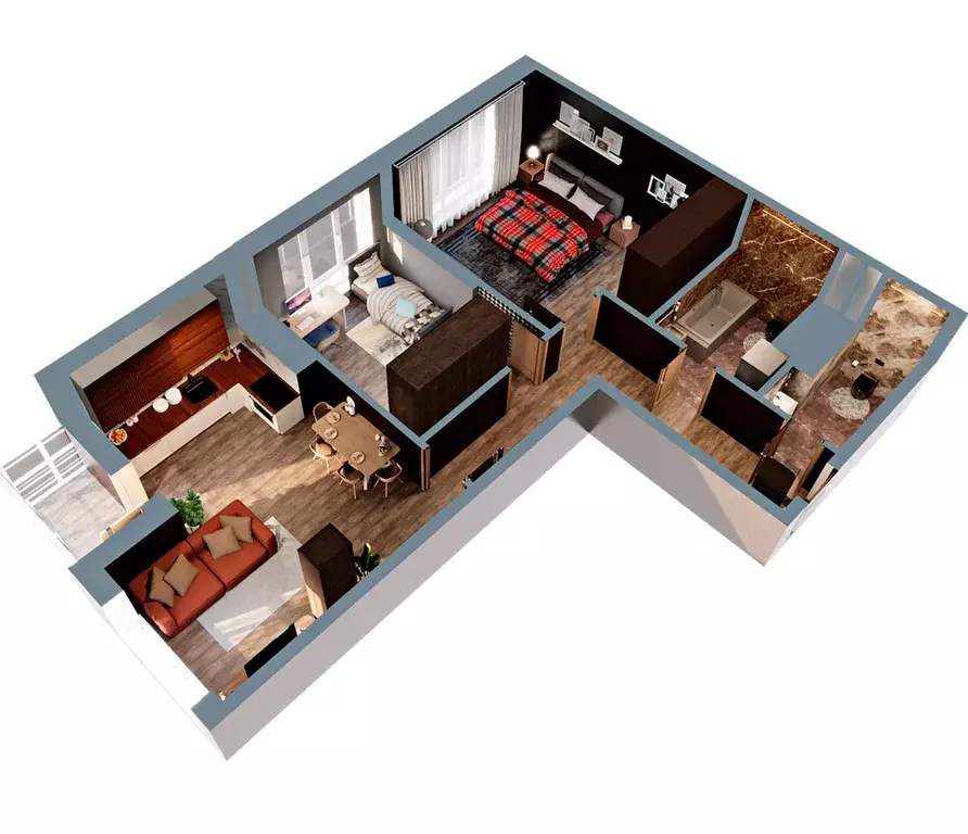 2-к кв. Башкортостан, Нефтекамск Комсомольский просп., 92 (66.62 м) - Фото 2