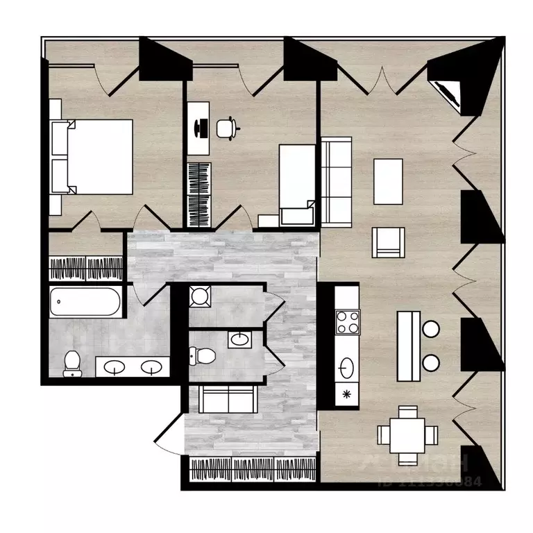 3-к кв. Ярославская область, Ярославль Республиканский проезд, 1 (83.5 ... - Фото 1