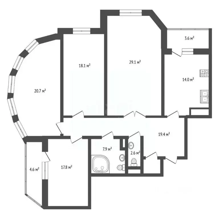 Квартира, 4 комнаты, 135.5 м - Фото 1