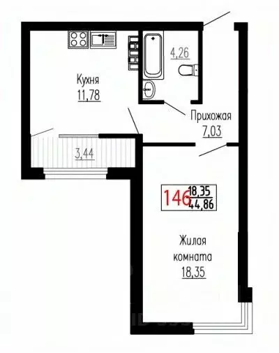 1-к кв. Свердловская область, Екатеринбург ул. Лыжников, 3 (44.6 м) - Фото 0