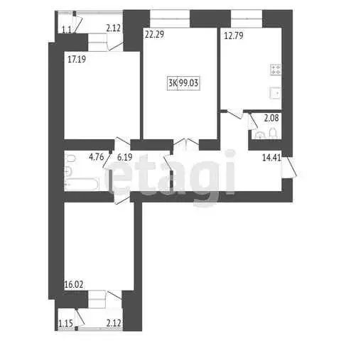 Продаётся 3-к квартира, 107.43 м - Фото 0