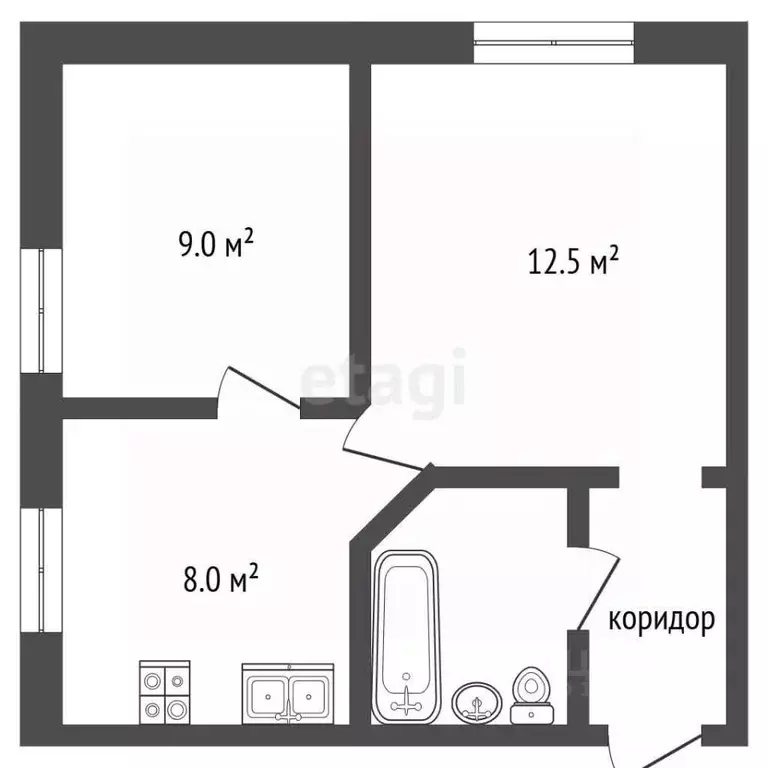 2-к кв. Орловская область, Орел Московская ул., 118 (30.5 м) - Фото 2