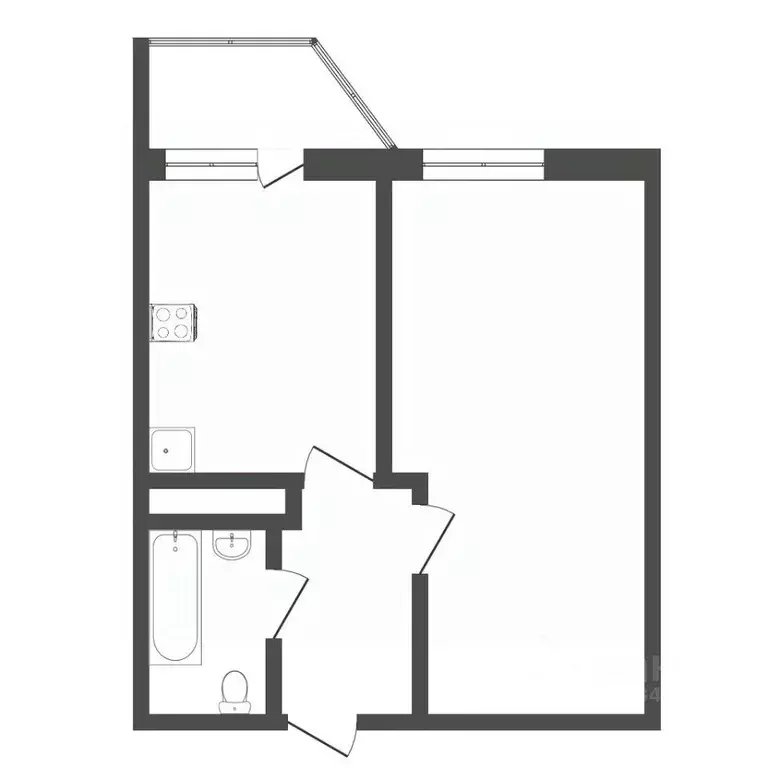 1-к кв. Тюменская область, Тюмень ул. Обдорская, 5 (41.6 м) - Фото 2