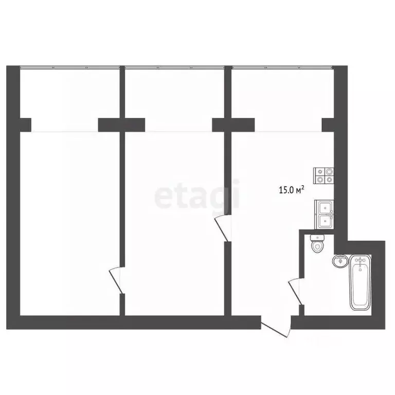 2-к кв. Крым, Бахчисарай ул. Грузинова, 61 (66.8 м) - Фото 2