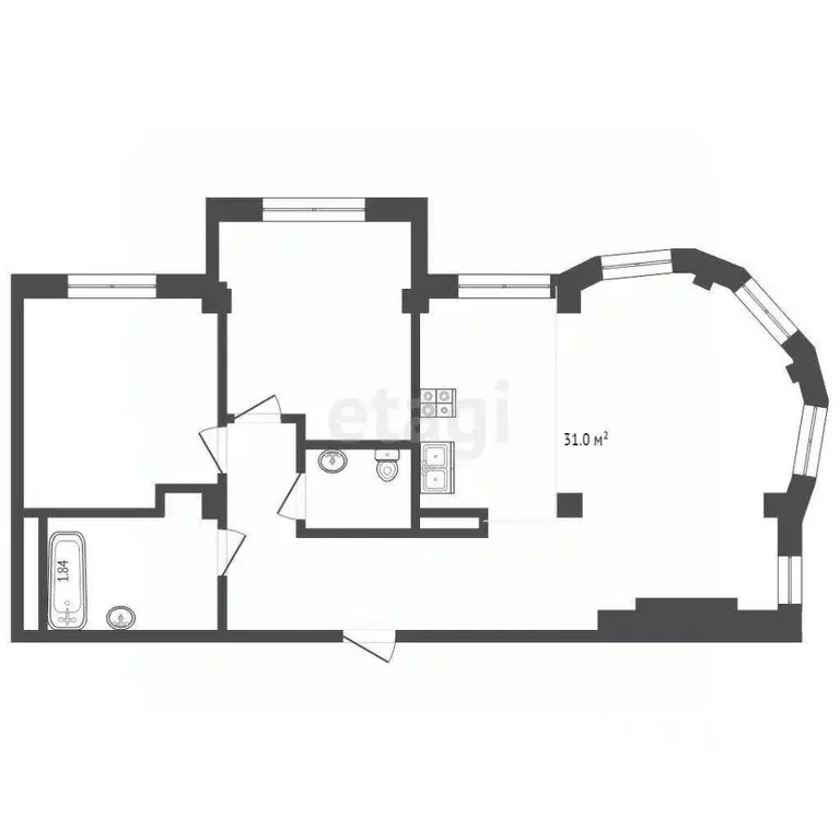 3-к кв. Крым, Ялта муниципальный округ, Ливадия пгт ул. Виноградная, ... - Фото 2