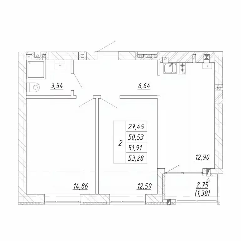 2-к кв. Калининградская область, Зеленоградск  (51.91 м) - Фото 1