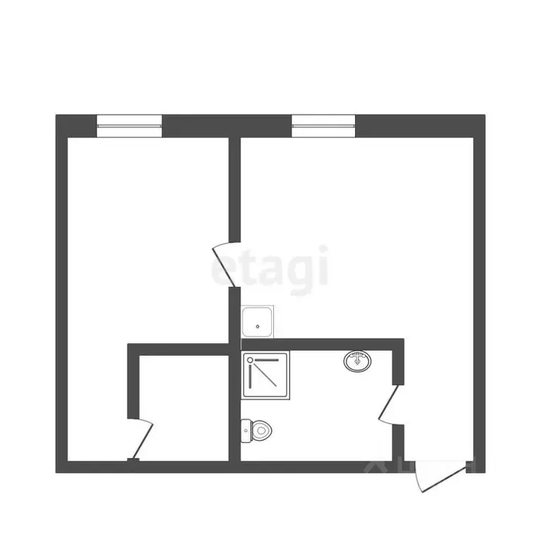 1-к кв. Кемеровская область, Юрга Заводская ул., 1А (29.9 м) - Фото 1