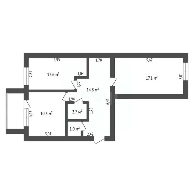 2-к кв. Амурская область, Благовещенск Игнатьевское ш., 17 (58.8 м) - Фото 1