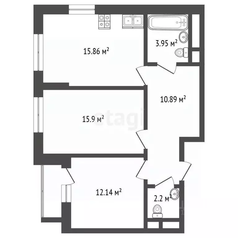 2-к кв. Московская область, Апрелевка Наро-Фоминский городской округ, ... - Фото 2