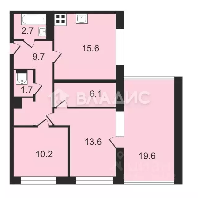 2-к кв. Санкт-Петербург Полюстровский просп., 75 (69.6 м) - Фото 1