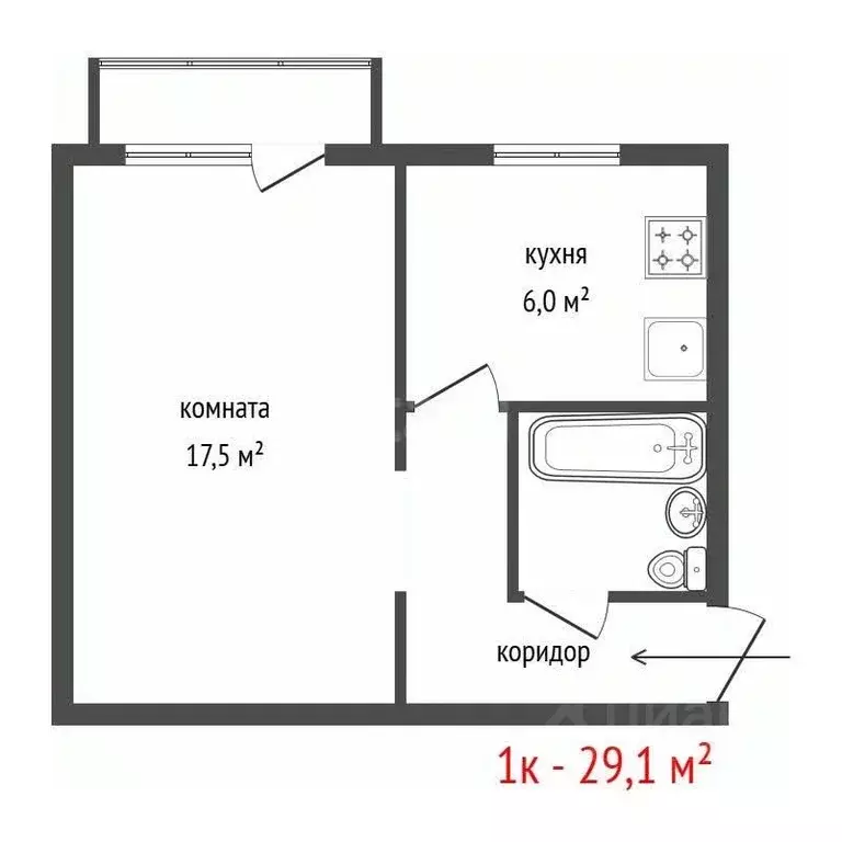 1-к кв. Свердловская область, Екатеринбург ул. Каменотесов, 2к1 (29.1 ... - Фото 2