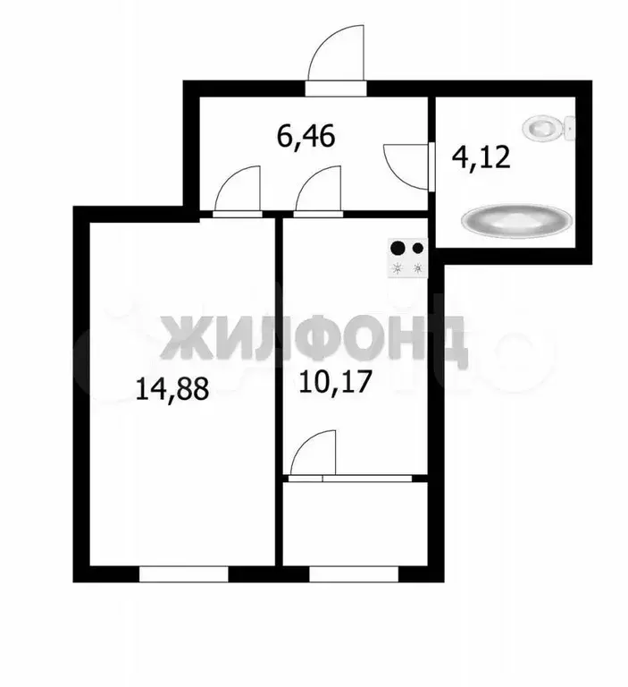1-к. квартира, 35,9 м, 8/10 эт. - Фото 0