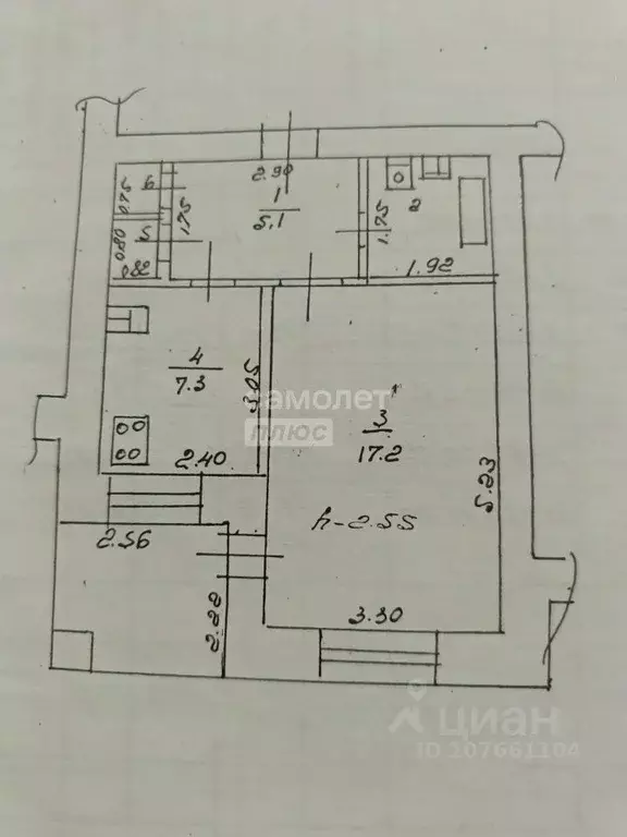 1-к кв. Липецкая область, Липецк ул. П.И. Смородина, 12 (34.2 м) - Фото 2