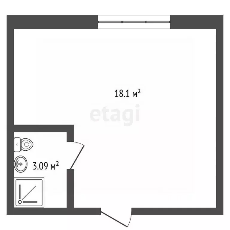 Студия Башкортостан, Стерлитамак Речная ул., 15 (22.1 м) - Фото 1