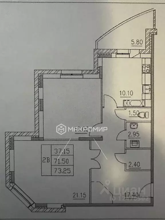 2-к кв. Ленинградская область, Сертолово Всеволожский район, ул. ... - Фото 1