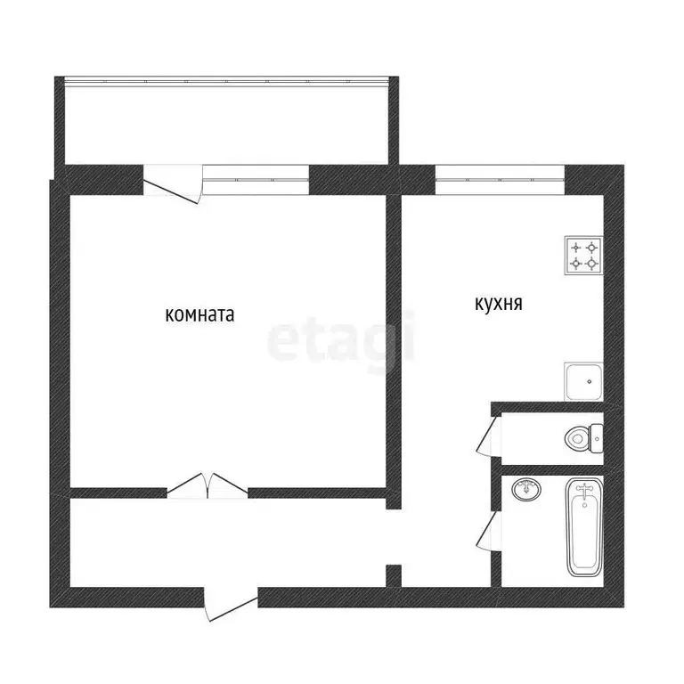 1-комнатная квартира: Златоуст, 6-я Демидовская улица, 53 (40.2 м) - Фото 0