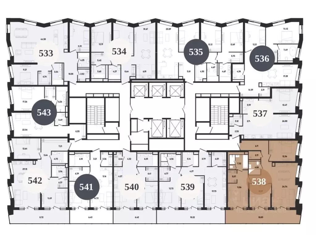 4-к кв. Москва Репаблик жилой комплекс, к2.3 (104.0 м) - Фото 1