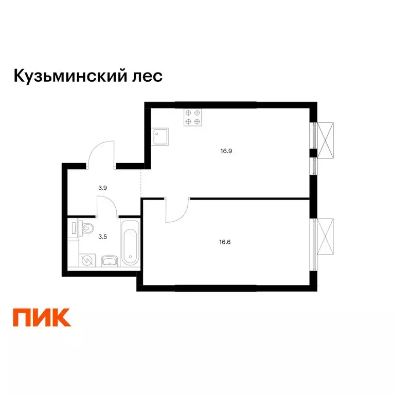 1-комнатная квартира: Котельники, микрорайон Белая Дача, 29 (40.9 м) - Фото 1