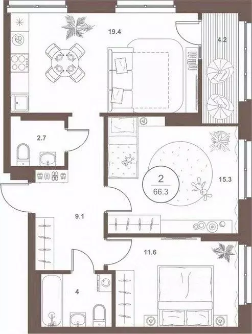 2-к кв. Пензенская область, Пенза Арбеково жилрайон, Дальнее Арбеково ... - Фото 0