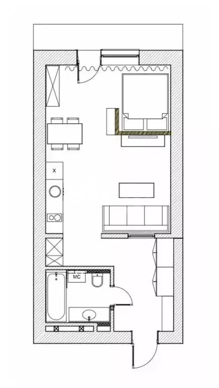 Квартира-студия: Пермь, улица Советской Армии, 60 (26 м) - Фото 1