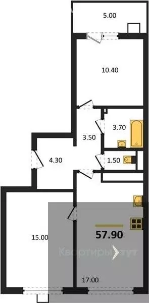 2-комнатная квартира: посёлок Отрадное, Фестивальная улица, 21 (57.9 ... - Фото 1