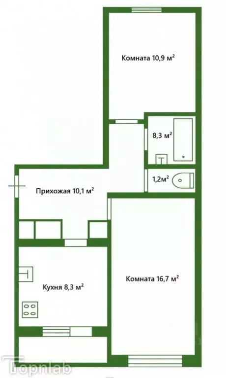 2-к кв. Кировская область, Юрьянский район, Мурыгино пгт Комсомольская ... - Фото 1