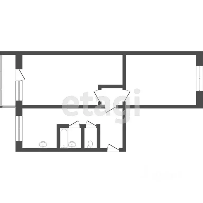 2-к кв. Томская область, Томск пос. Светлый, 65 (44.5 м) - Фото 0