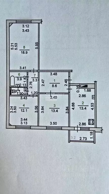 3-к кв. Орловская область, Орел ул. Емлютина, 8 (75.3 м) - Фото 1
