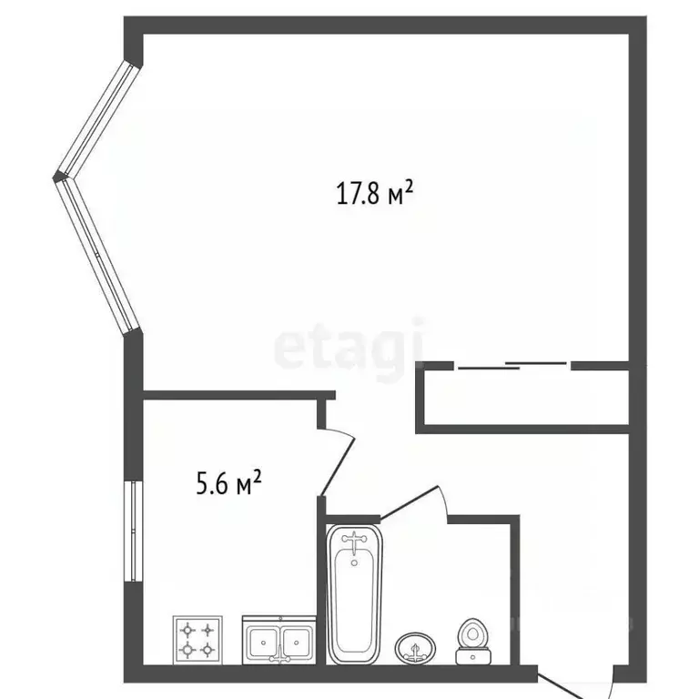 1-к кв. Санкт-Петербург Дибуновская ул., 69 (32.0 м) - Фото 2