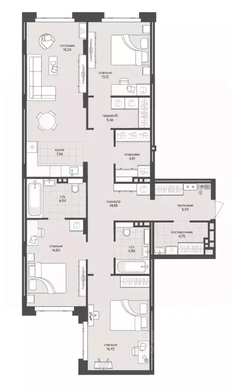 3-к кв. Новосибирская область, Новосибирск Кедровая ул., 79 (118.33 м) - Фото 0