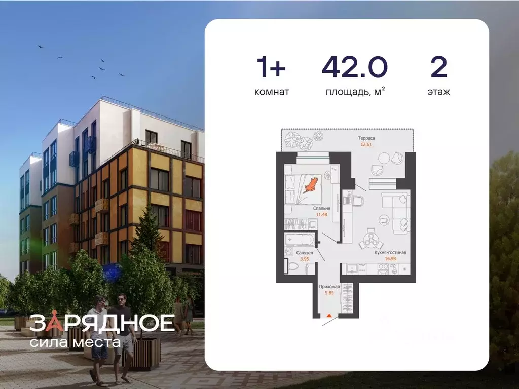 1-к кв. Кировская область, Киров Новый мкр,  (42.0 м) - Фото 1