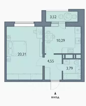 1-к кв. Брянская область, Брянск просп. Станке Димитрова, 67к6 (40.68 ... - Фото 1
